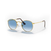Ray-Ban Round Metal Arista Gold Clear Gradient Blue