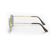 Ray-Ban Round Metal Arista Gold Clear Gradient Blue Left