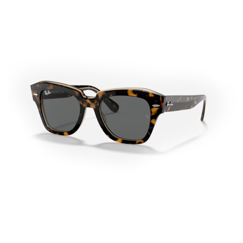 Ray-Ban State Street Sunglasses Havana on Transparent Brown Dark Grey