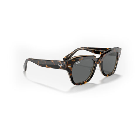 Ray-Ban State Street Sunglasses Havana on Transparent Brown Dark Grey