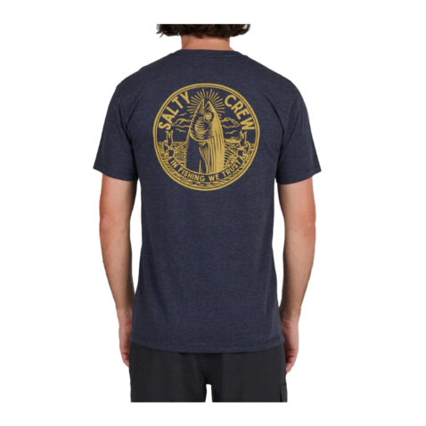 Salty Crew In Fishing We Trust Short Sleeve T-Shirt Navy Heather Back