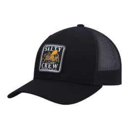 Salty Crew Ink Slinger Retro Mesh Trucker Snapback Hat Black