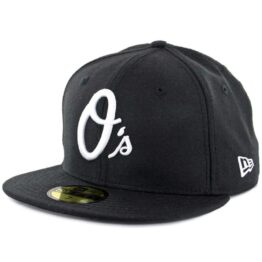 New Era 59Fifty Baltimore Orioles Fitted Black White Hat – 6 7/8