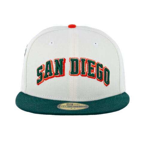 New Era 59Fifty San Diego Padres Loyal Fitted Hat Chrome White Dark Green Orange