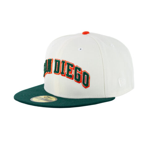 New Era 59Fifty San Diego Padres Loyal Fitted Hat Chrome White Dark Green Orange