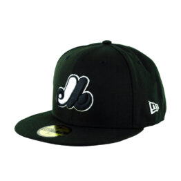 New Era 59Fifty Montreal Expos Fitted Hat Black White