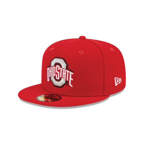 New Era 59Fifty Ohio State University Buckeyes Fitted Hat Scarlet Red White