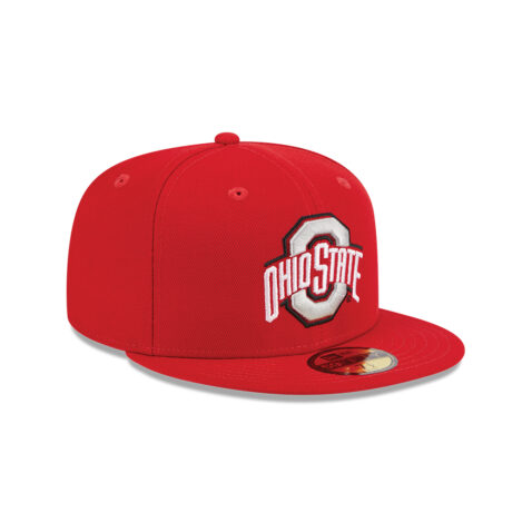 New Era 59Fifty Ohio State University Buckeyes Fitted Hat Scarlet Red White - Image 2