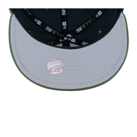 New Era 59Fifty San Diego Padres Chain Stitch 98 Fitted Hat Dark Graphite Gray White New Olive Green
