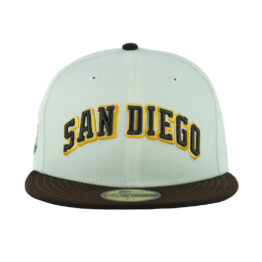 New Era 59Fifty San Diego Padres Redemption Fitted Hat Chrome White Burn Wood Brown Gold