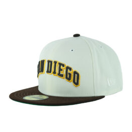 New Era 59Fifty San Diego Padres Redemption Fitted Hat Chrome White Burn Wood Brown Gold