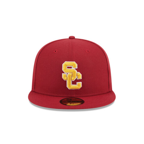 New Era 59Fifty USC Trojans Fitted Hat Cardinal Gold White