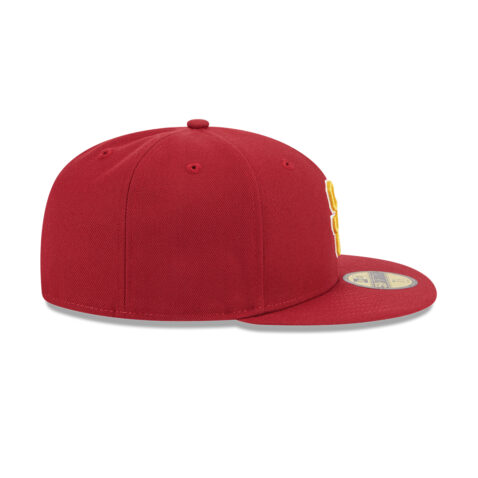 New Era 59Fifty USC Trojans Fitted Hat Cardinal Gold White