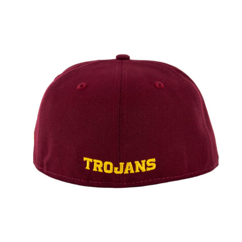 New Era 59Fifty USC Trojans Fitted Hat Cardinal Red Gold Yellow