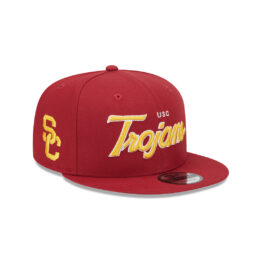 New Era 9Fifty USC Trojans Script Adjustable Snapback Hat Cardinal Gold White