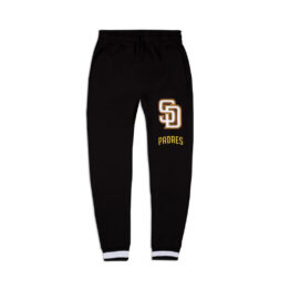 New Era San Diego Padres Logo Select Jogger Pants Black White Gold