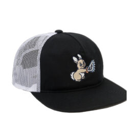 HUF Bad Hare Trucker Snapback Hat Black White