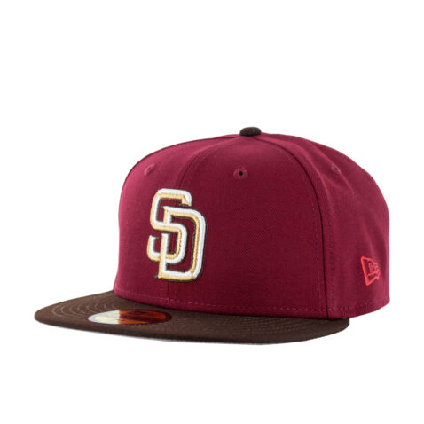 New Era 59Fifty San Diego Padres Royal Flush Fitted Hat Cardinal Red White Burnt Wood Brown New Era 59Fifty San Diego Padres Royal Flush Fitted Hat Cardinal Red White Burnt Wood Brown