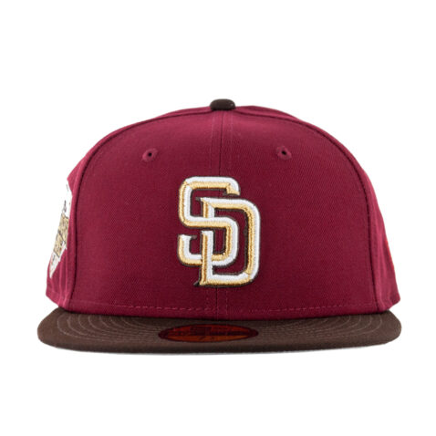 New Era 59Fifty San Diego Padres Royal Flush Fitted Hat Cardinal Red White Burnt Wood Brown New Era 59Fifty San Diego Padres Royal Flush Fitted Hat Cardinal Red White Burnt Wood Brown