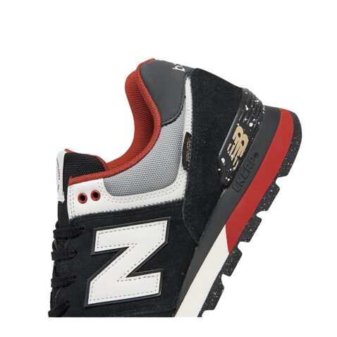 New Balance 574 Shoes Black White Red