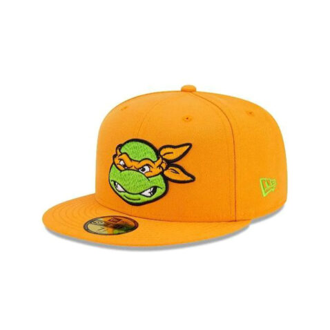 New Era 59Fifty TMNT Michelangelo Fitted Hat Orange Gold