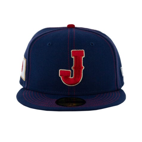 New Era 59Fifty World Baseball Classic Japan Fitted Hat Navy Blue Red - Image 2