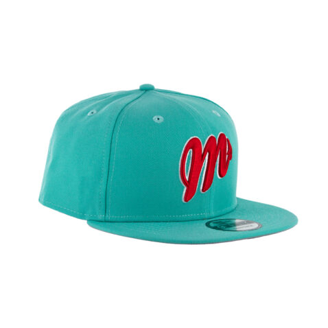 New Era 9Fifty Mexico City Diablos Rojos De Mexico Alternate 4 Adjustable Snapback Hat Clear Mint Red - Image 3