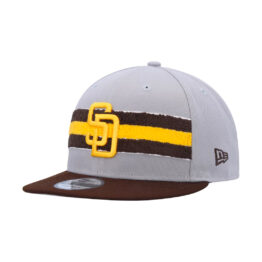 New Era 9Fifty San Diego Padres Band Lift Pass Collection Adjustable Snapback  Hat Grey Burnt Wood Brown