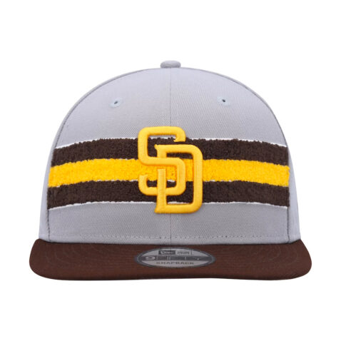 New Era 9Fifty San Diego Padres Band Lift Pass Collection Adjustable Snapback  Hat Grey Burnt Wood Brown