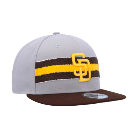 New Era 9Fifty San Diego Padres Band Lift Pass Collection Adjustable Snapback  Hat Grey Burnt Wood Brown