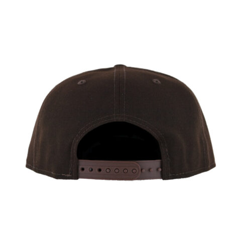 New Era 9Fifty San Diego Padres Upside Down Logo Adjustable Snapback Hat Burnt Wood Brown Gold