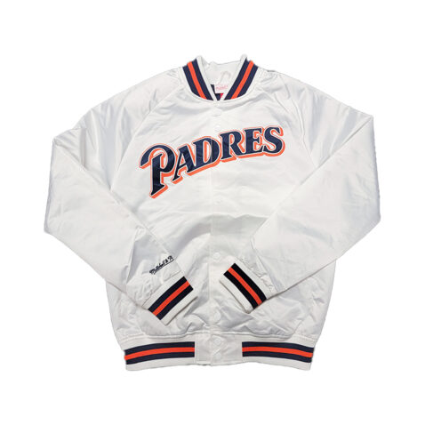 Mitchell & Ness San Diego Padres Lightweight Satin Jacket White