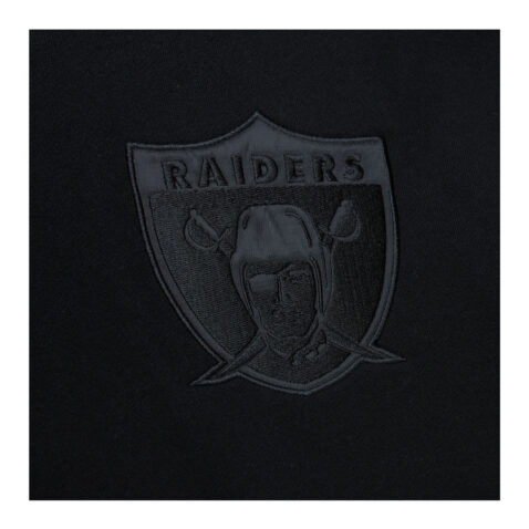 Mitchell & Ness Oakland Raiders Tonal Logo Heavyweight Fleece Hoodie Black - Image 3
