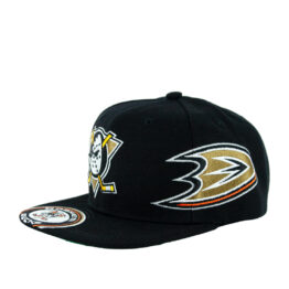 Mitchell & Ness Anaheim Ducks Landed Adjustable Snapback Hat Black