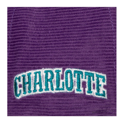 Mitchell & Ness Charlotte Hornets All Directions Corduroy Adjustable Snapback Hat Purple