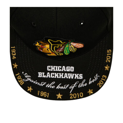 Mitchell & Ness Chicago Blackhawks Against the Best Pro Adjustable Snapback Hat Black - Image 3