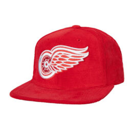 Mitchell & Ness Detroit Red Wings All Directions Corduroy Adjustable Snapback Hat Red