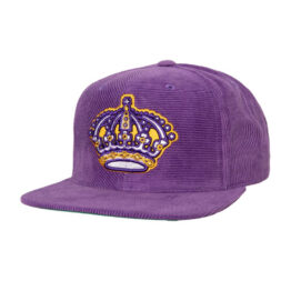 Mitchell & Ness Los Angeles Kings All Directions Corduroy Adjustable Snapback Hat Purple