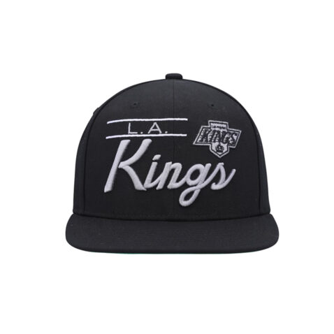 Mitchell & Ness Los Angeles Kings Retro Lock Adjustable Snapback Hat Black - Image 3