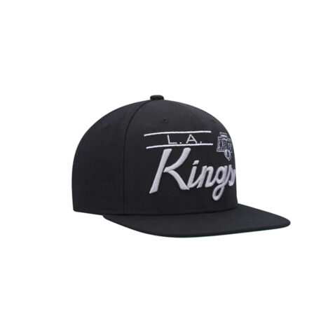 Mitchell & Ness Los Angeles Kings Retro Lock Adjustable Snapback Hat Black - Image 2