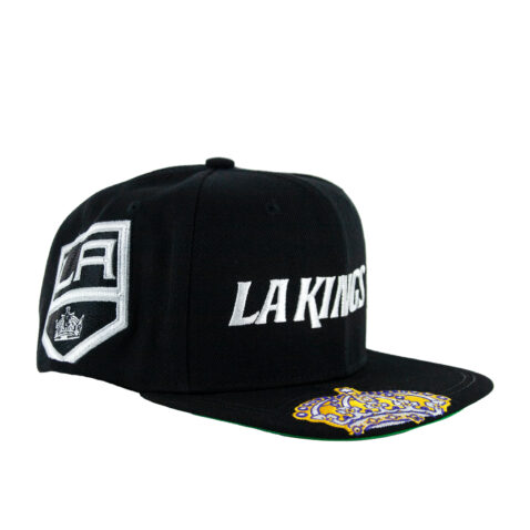Mitchell & Ness Los Angeles Kings Vintage Landed Adjustable Snapback Hat Black - Image 3
