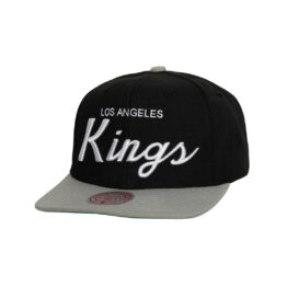 Mitchell & Ness Los Angeles Kings Vintage Script Adjustable Snapback Hat Black Gray