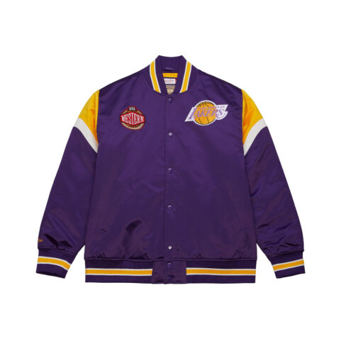 Mitchell & Ness Los Angeles Lakers Heavyweight Satin Jacket Purple Gold