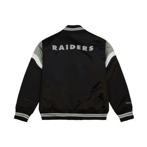 Mitchell & Ness Oakland Raiders Heavyweight Satin Jacket Black - Image 2