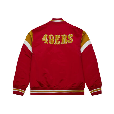 Mitchell & Ness San Francisco 49ers Heavyweight Satin Jacket Red - Image 2