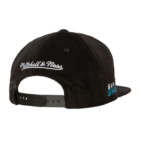 Mitchell & Ness San Jose Sharks All Directions Corduroy Adjustable Snapback Hat Black