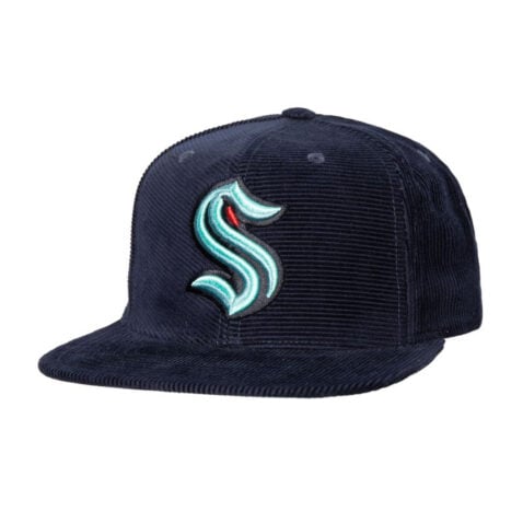 Mitchell & Ness Seattle Kraken All Directions Corduroy Adjustable Snapback Hat Navy Blue Mitchell & Ness Seattle Kraken All Directions Corduroy Adjustable Snapback Hat Navy Blue