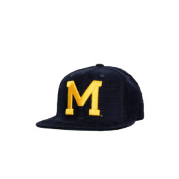 Mitchell & Ness University of Michigan Wolverines All Directions Corduroy Adjustable Snapback Hat Navy Blue