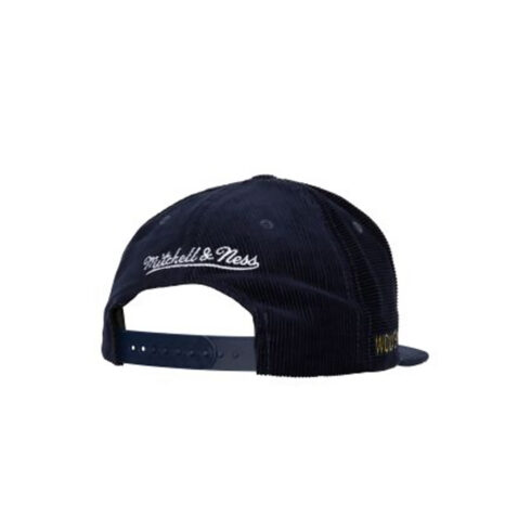Mitchell & Ness University of Michigan Wolverines All Directions Corduroy Adjustable Snapback Hat Navy Blue - Image 2