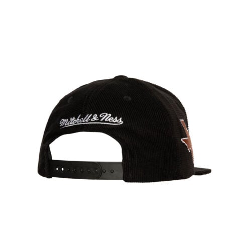 Mitchell & Ness University of Texas Austin Longhorns All Directions Corduroy Adjustable Snapback Hat Black - Image 2